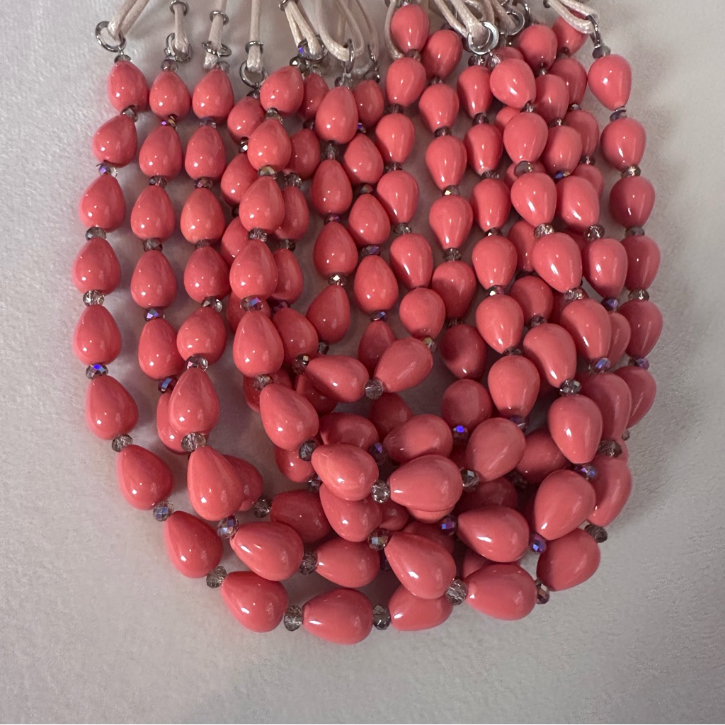 Saachi Multi Strand Coral Beaded Necklace Handmade Nwt — image 3 of 8
